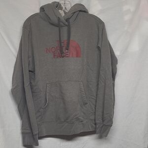 The North Face Charcoal Hoodie with Red Logo